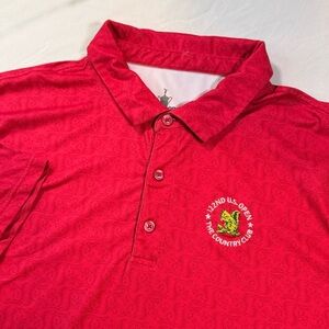 122nd US Open The Country Club Golf Polo 3XL Short Sleeve Pink Squirrel Pattern